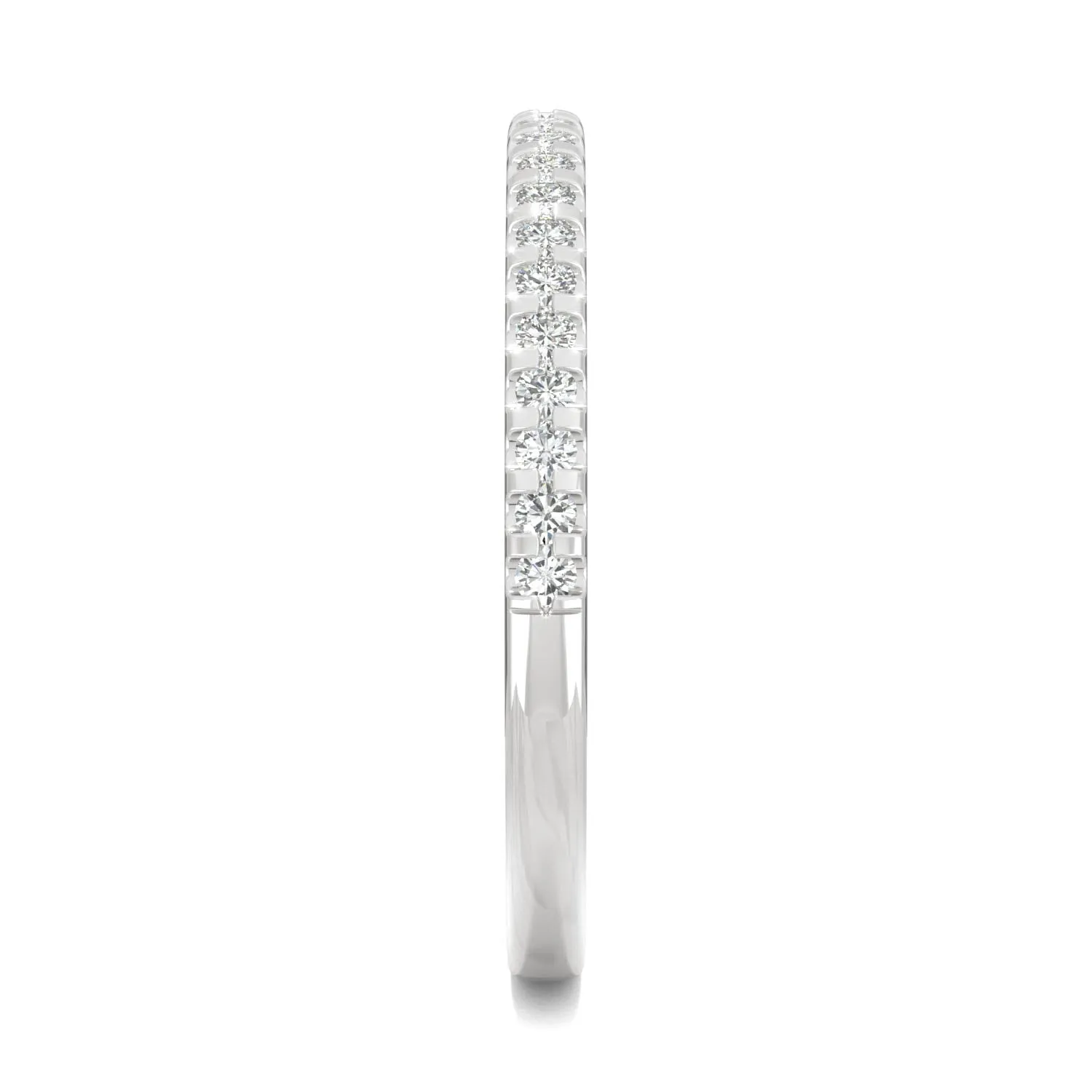 0.22 CTW DEW Round Moissanite Wedding Band in 14K White Gold