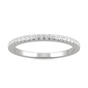 0.22 CTW DEW Round Moissanite Wedding Band in 14K White Gold
