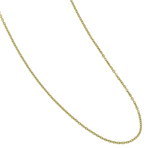 14K Yellow Gold 16-18" Adjustable 1.1mm D/C Cable Link Chain