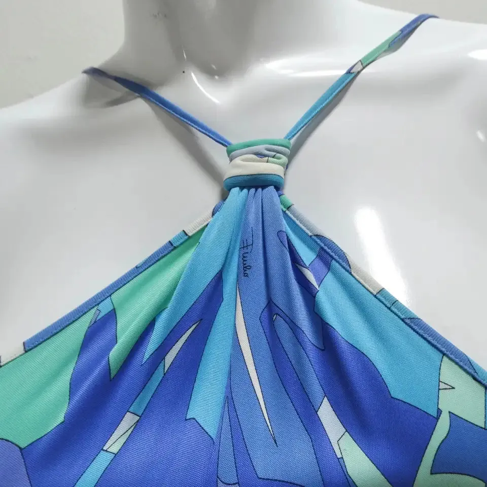 1990s Emilio Pucci Halter Wrap Dress