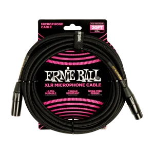 20ft Braided Male Female XLR Microphone Cable Black