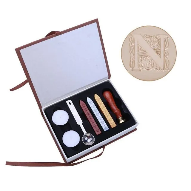 26 Letters Alphabets Metal Sealing Wax Stamps Set 25mm Stamps Wax Seals Delicate Stamps Craft with Durable Gift Box
