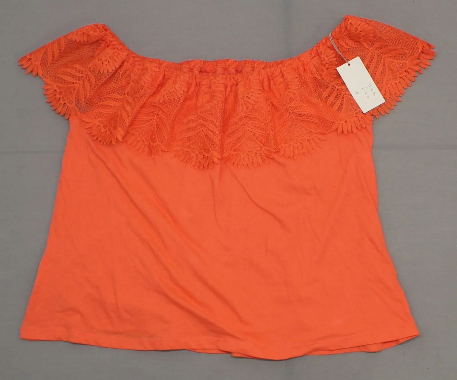 A New Day Women's Off the Shoulder Short Sleeve Lace Top Shirt Blouse