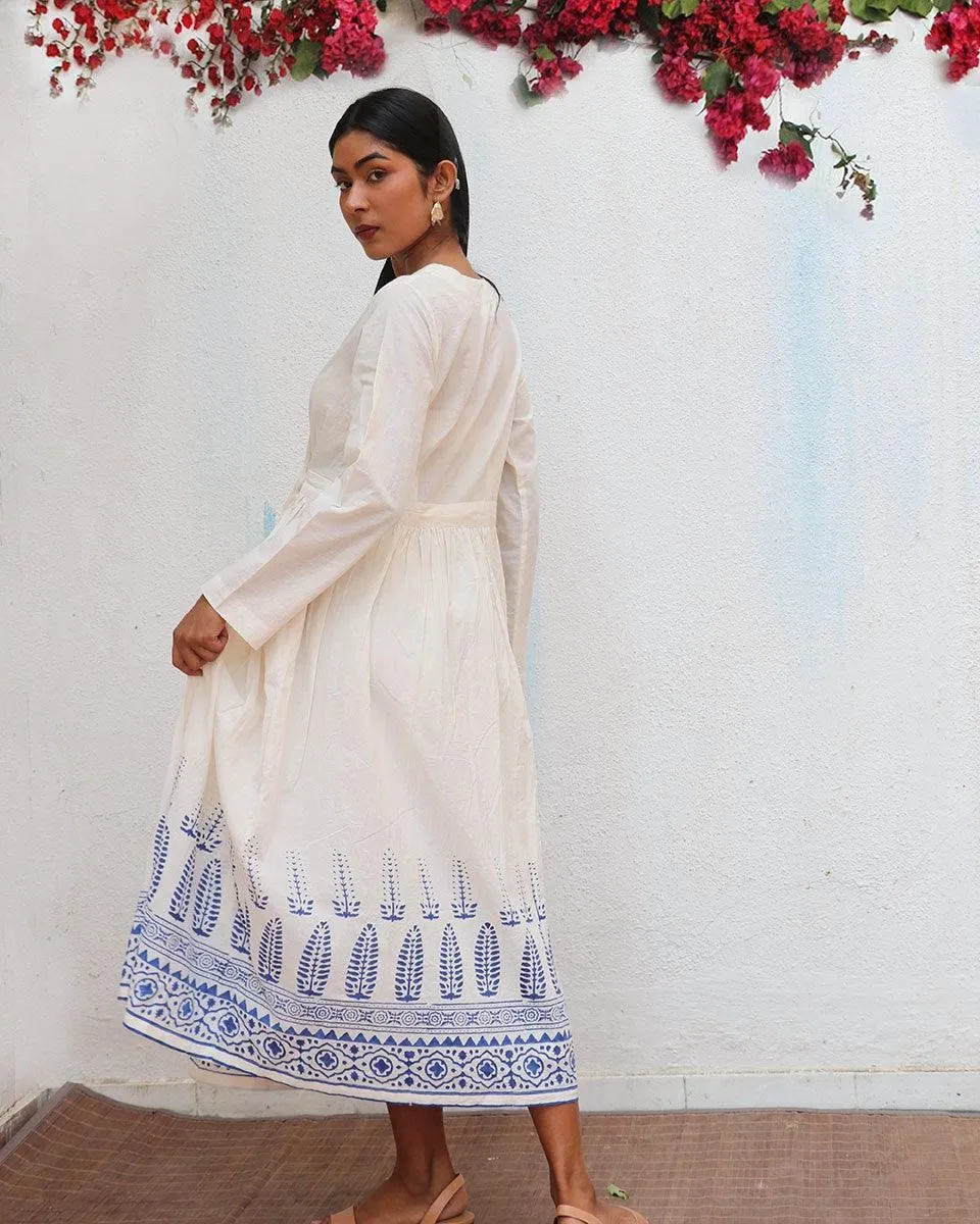 Aestas Blockprinted Cotton Dress - BGVL