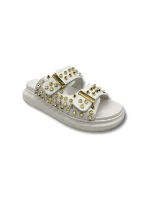 ALEXANDER MCQUEEN HYBRID DOUBLE-BUCKLE SLIDE SANDALS