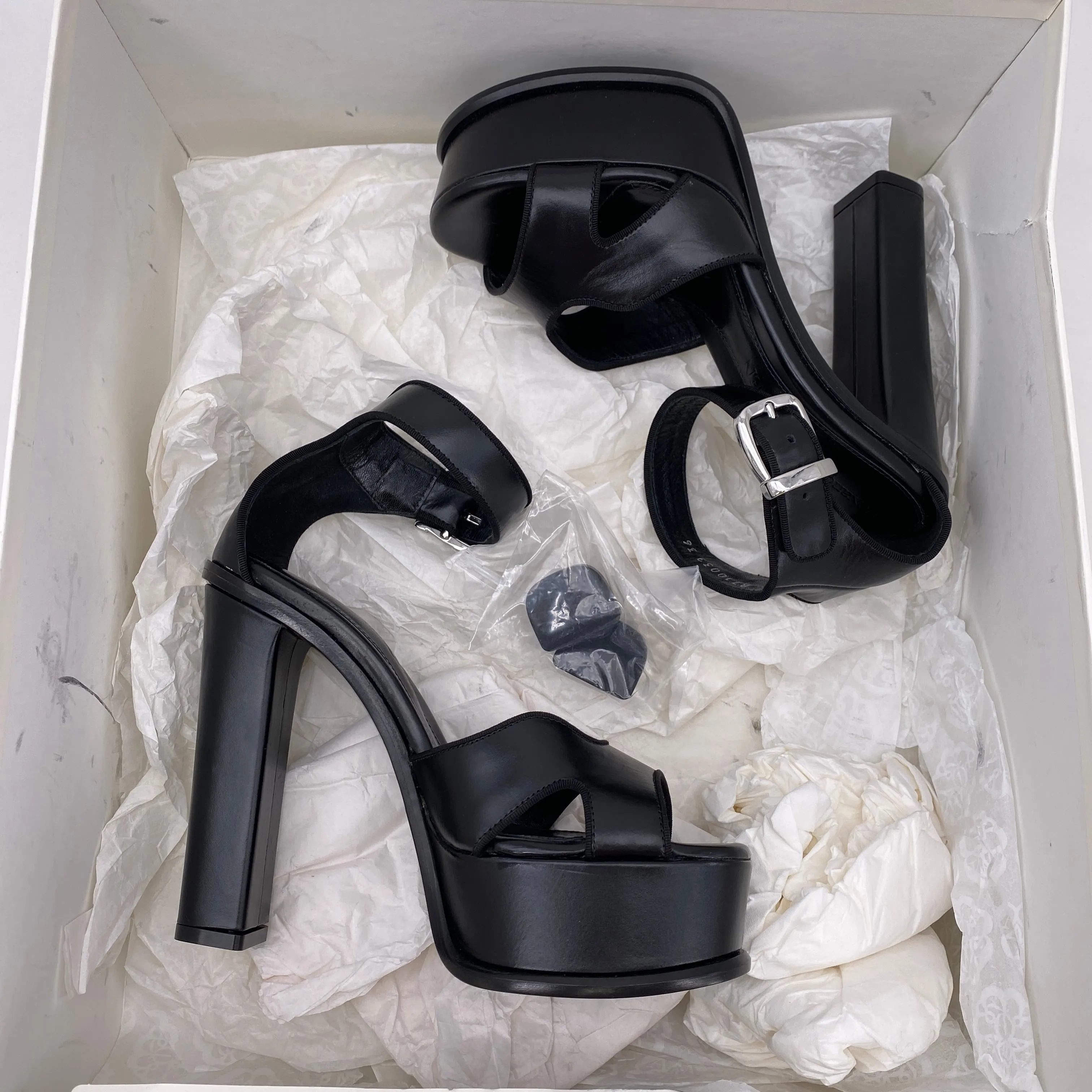 Alexander McQueen Pump "140Mm Open Toe"  New Size 36