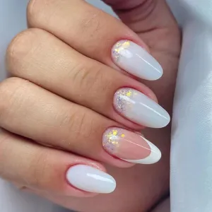 Almond french white shining