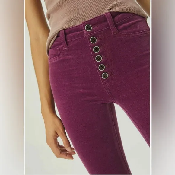 Anthropologie Pilcro 26 and 27 High-Rise Button-Fly Skinny Corduroy Pants Jeans