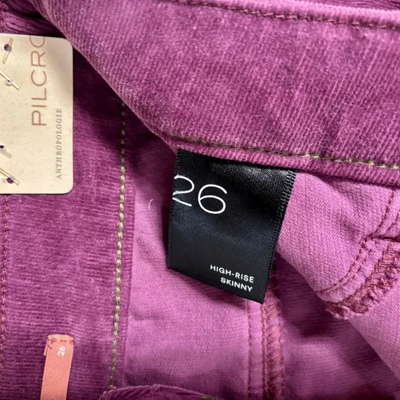 Anthropologie Pilcro 26 and 27 High-Rise Button-Fly Skinny Corduroy Pants Jeans
