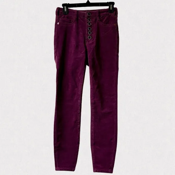 Anthropologie Pilcro 26 and 27 High-Rise Button-Fly Skinny Corduroy Pants Jeans