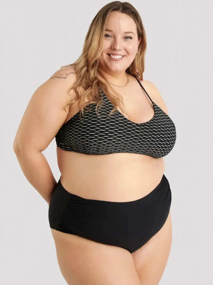Bas de Bikini Taille Haute Drapée Glory - Noir