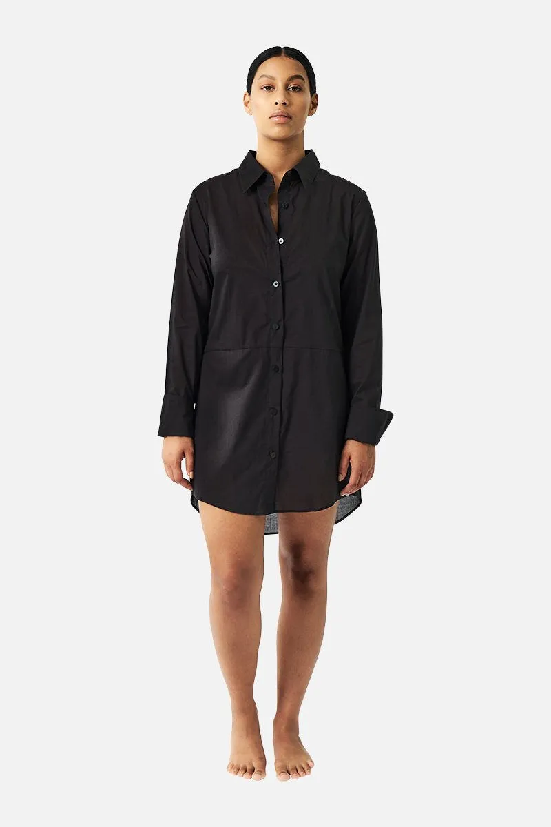 Beach Shirt Dress BLACK