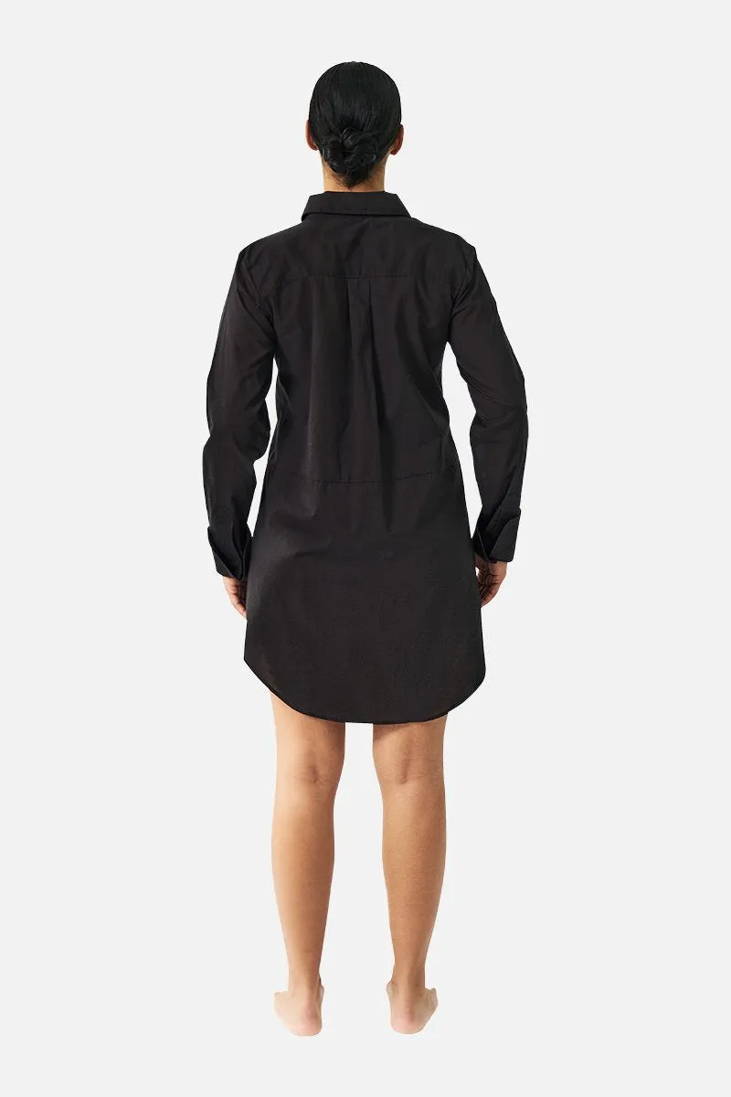 Beach Shirt Dress BLACK
