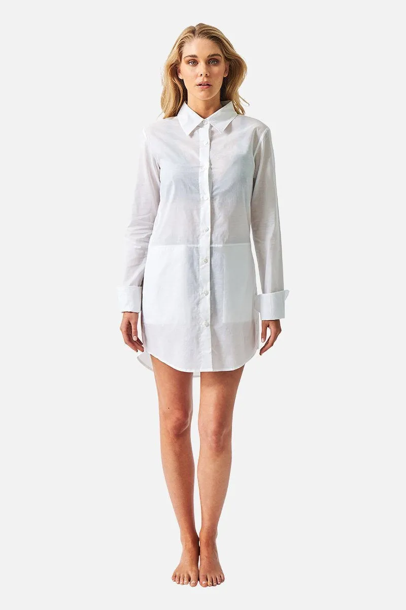 Beach Shirt Dress WHITE