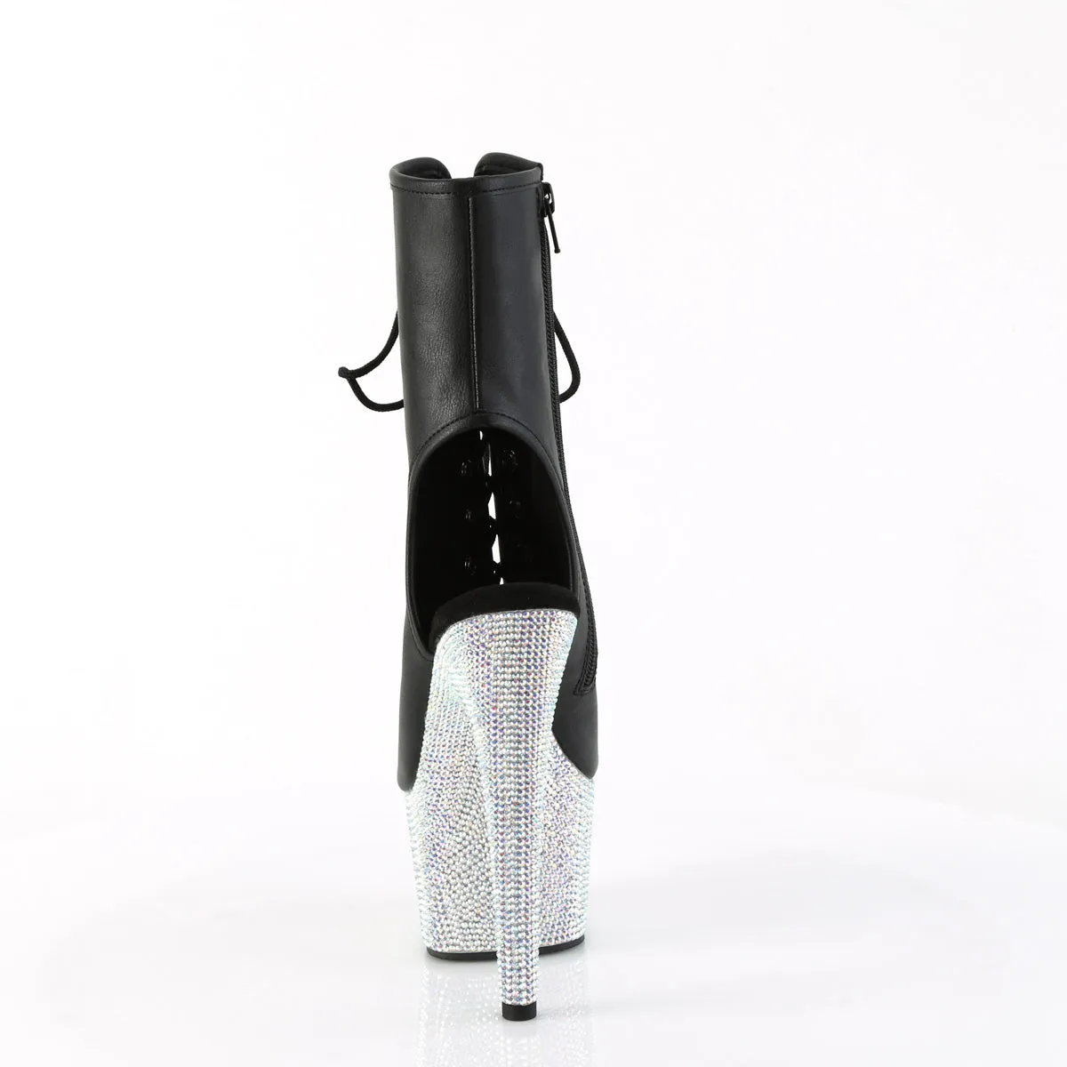 BEJEWELED-1016-7  Black Faux Leather/Silver AB RS