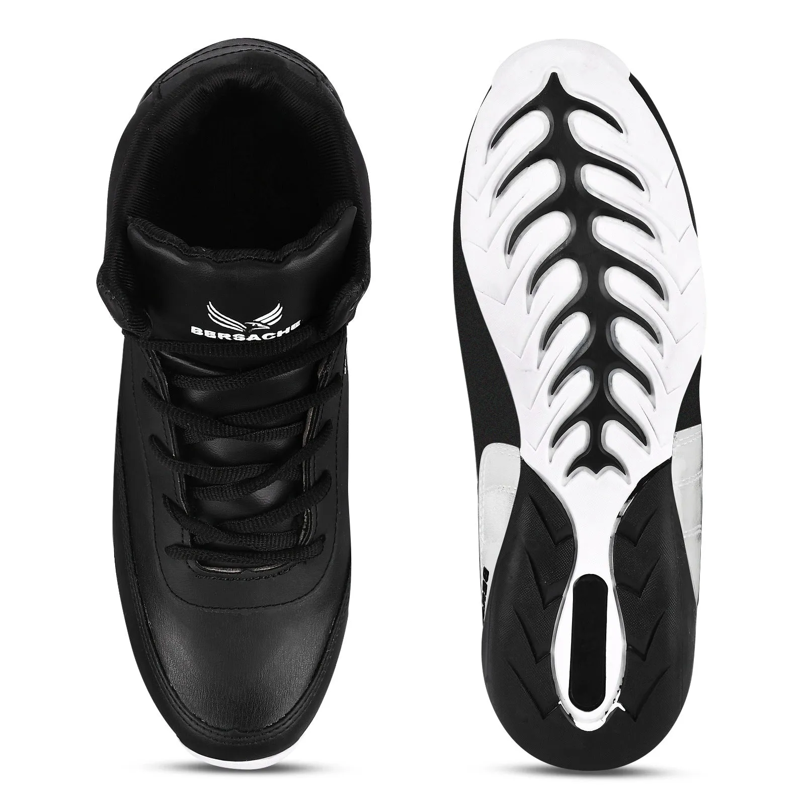Bersache Lightweight Sports Running Shoes For Men Black-9017