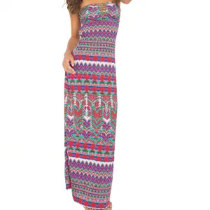 BESOS DE SAL - Strappy V Cut Out Maxi Dress