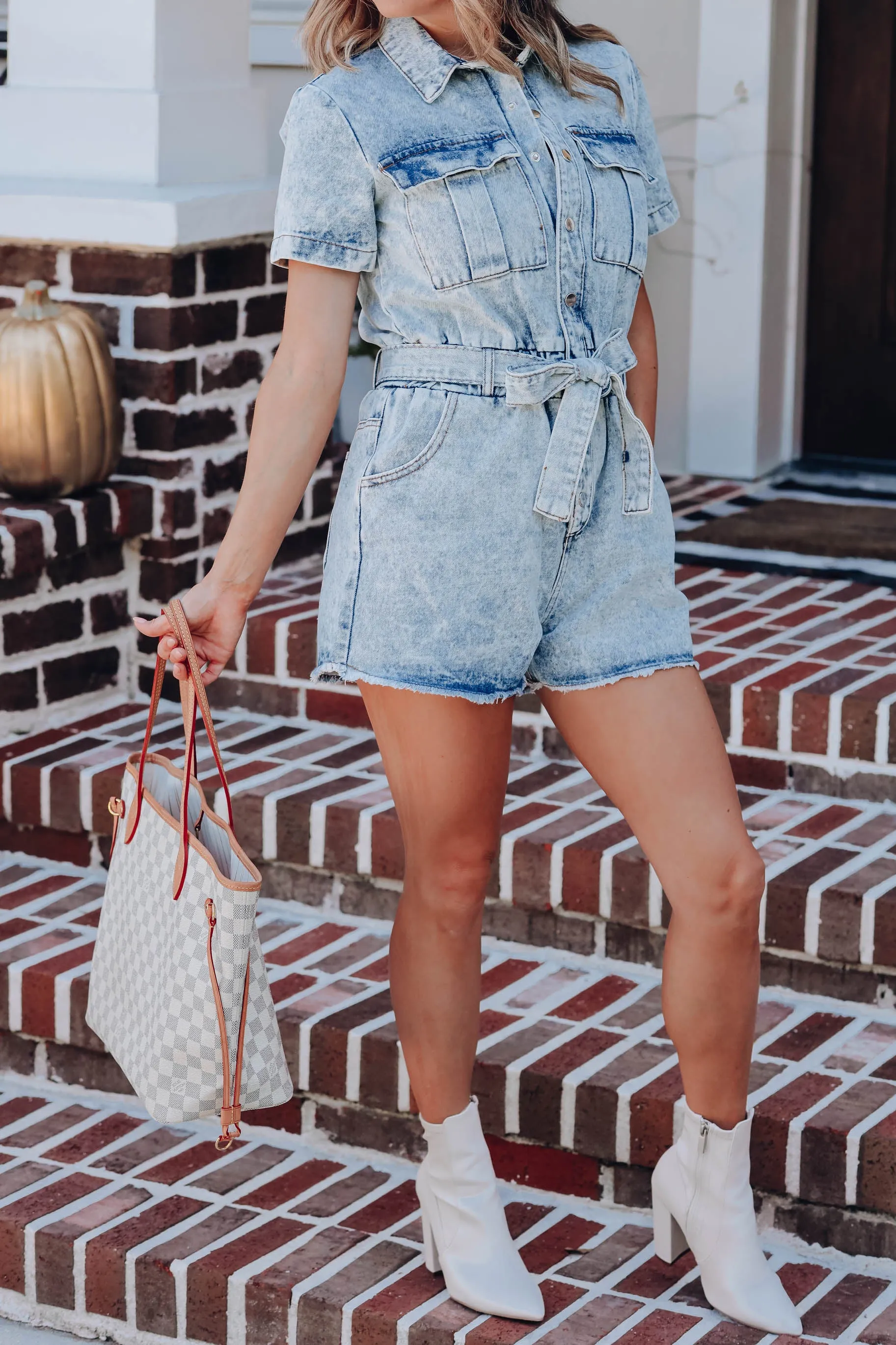 Blue Ridge Collared Denim Romper