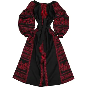 Boho style kaftan with embroidery