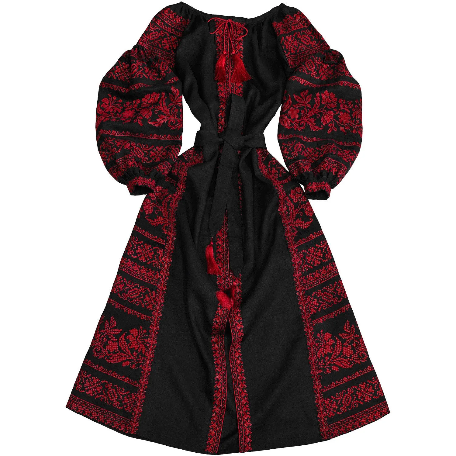 Boho style kaftan with embroidery
