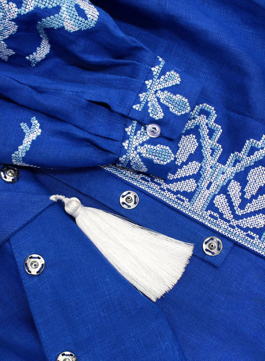 Boho style Kaftan with white embroidery