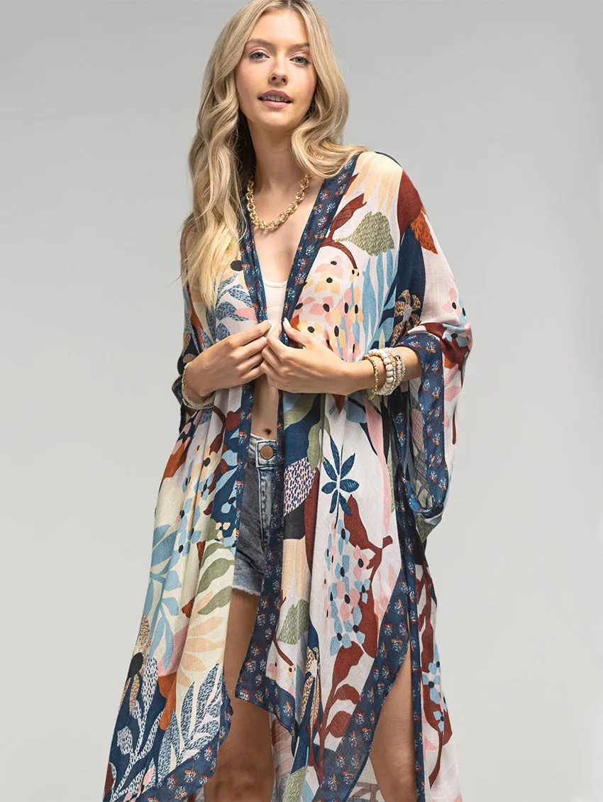 Botanical Floral Open Cover Up