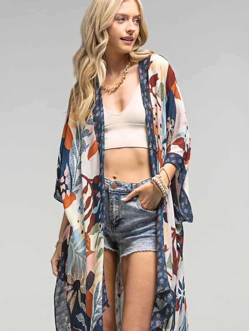Botanical Floral Open Cover Up