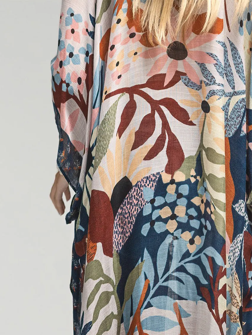 Botanical Floral Open Cover Up