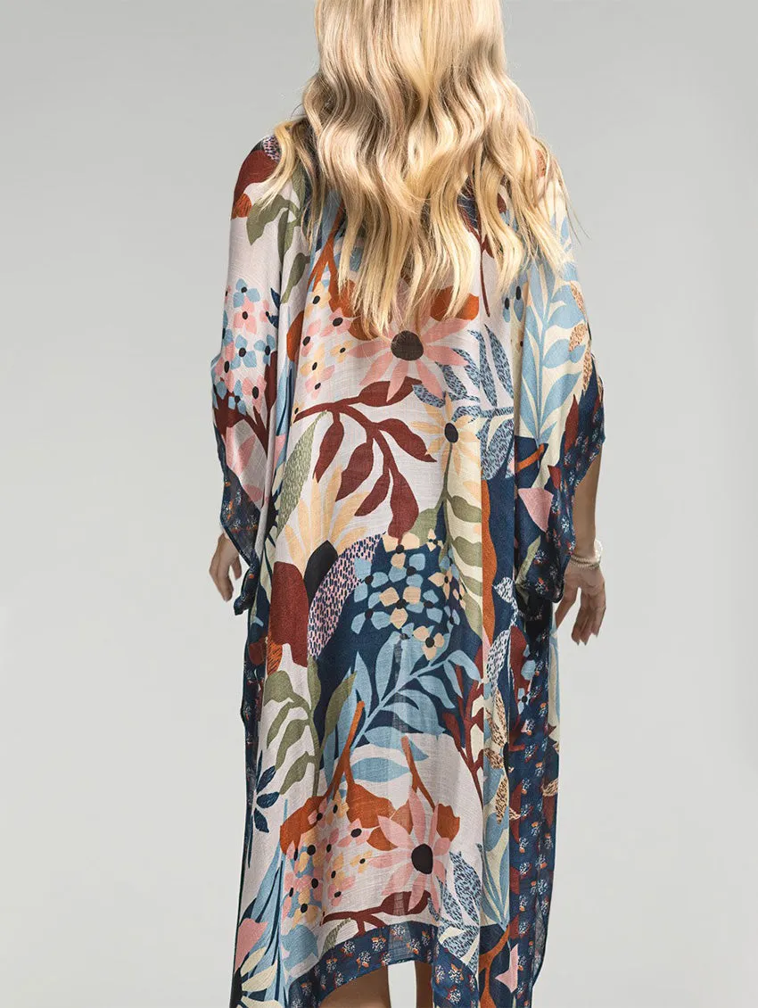 Botanical Floral Open Cover Up