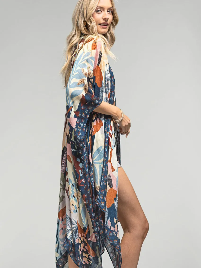 Botanical Floral Open Cover Up