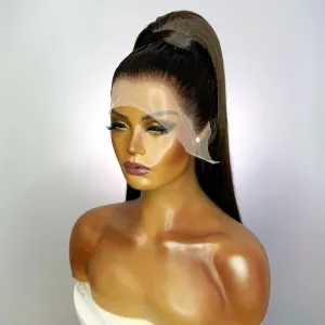 Brunette Stacked Ponytail Synthetic Wig (Made to Order)