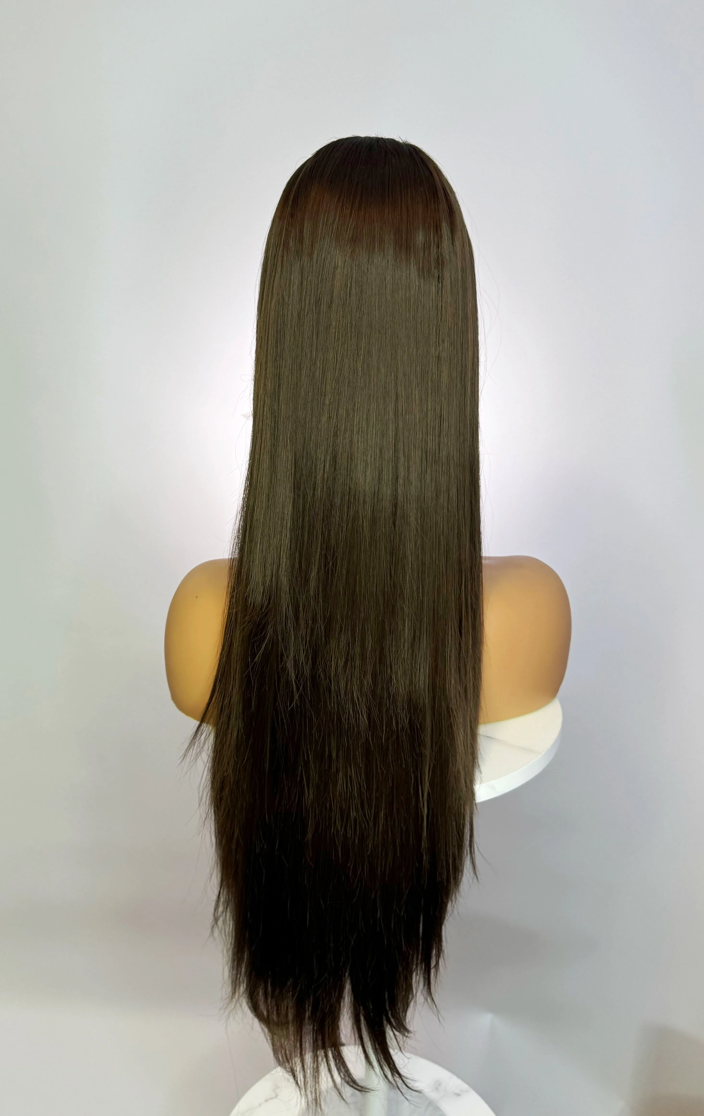 Brunette Stacked Ponytail Synthetic Wig (Made to Order)