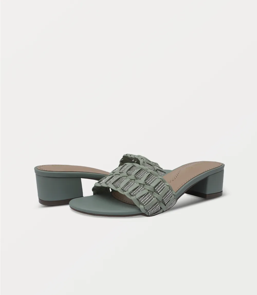 BW10369-MINT-Women Slipper Heel