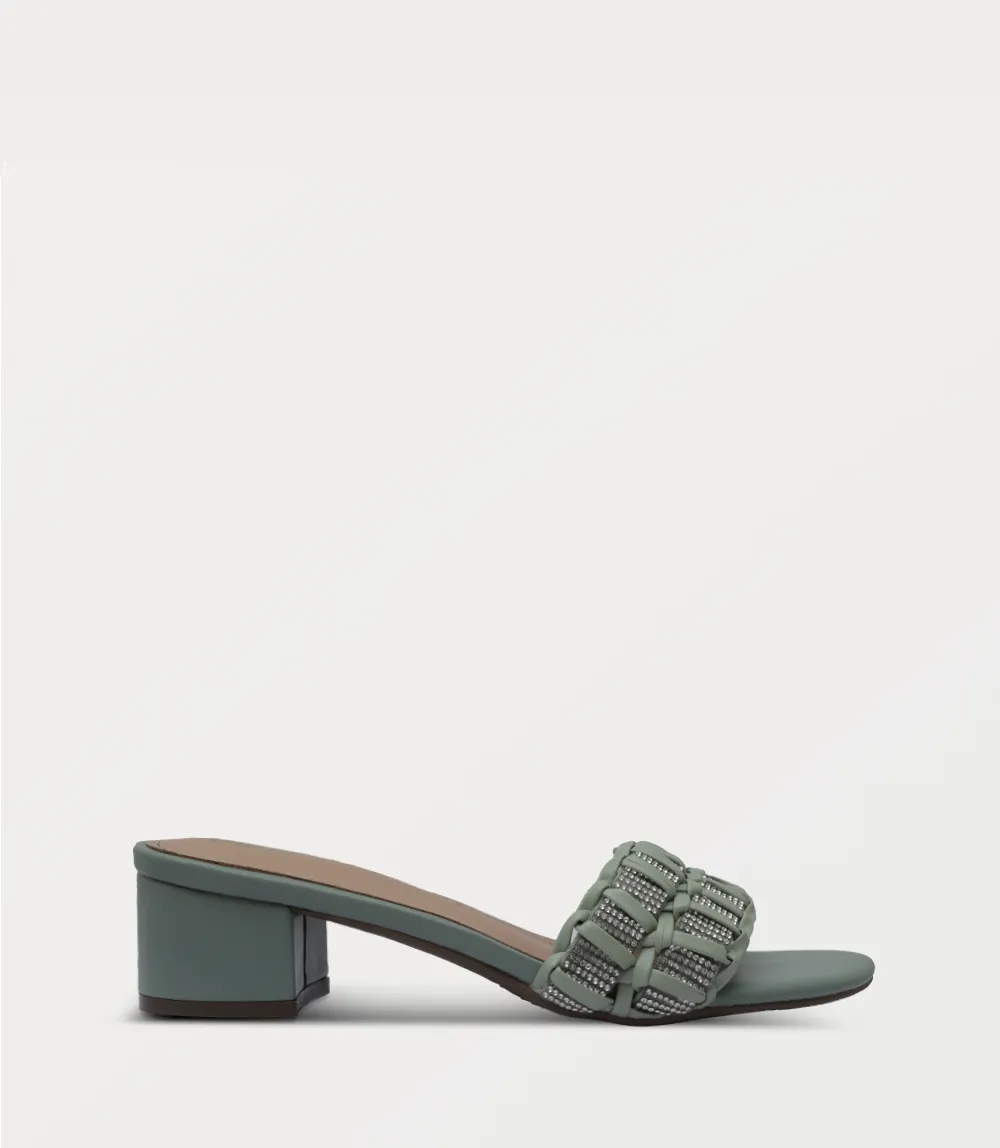BW10369-MINT-Women Slipper Heel