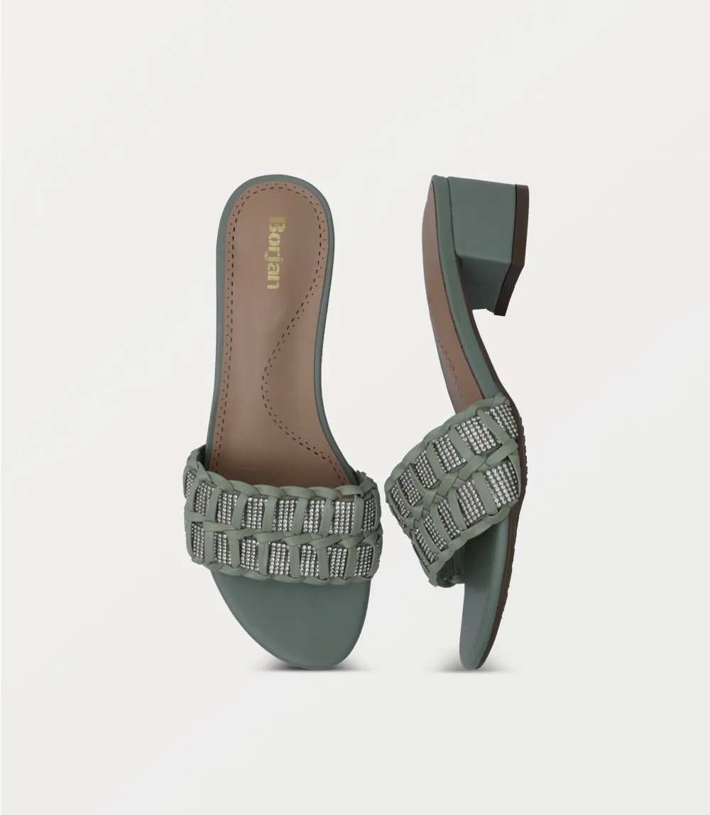 BW10369-MINT-Women Slipper Heel