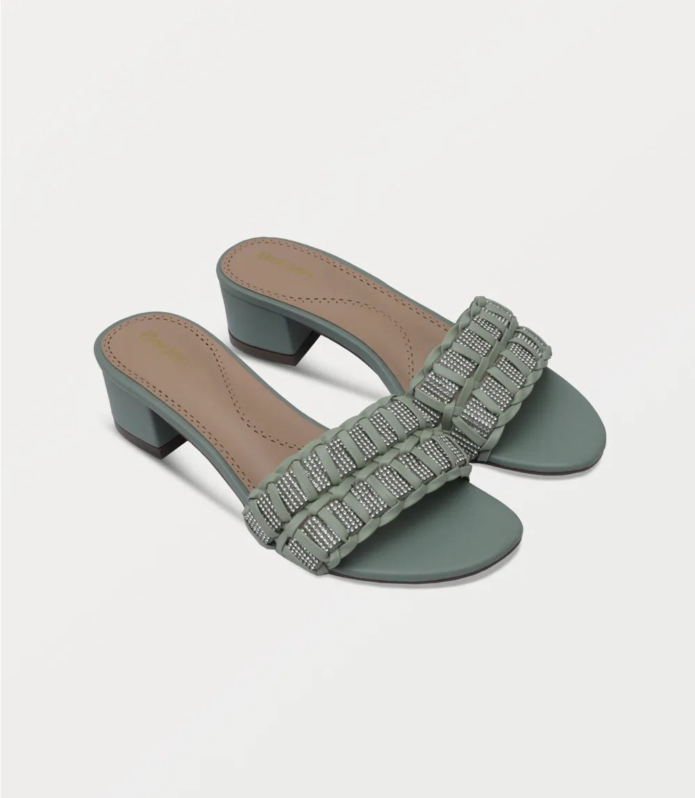 BW10369-MINT-Women Slipper Heel