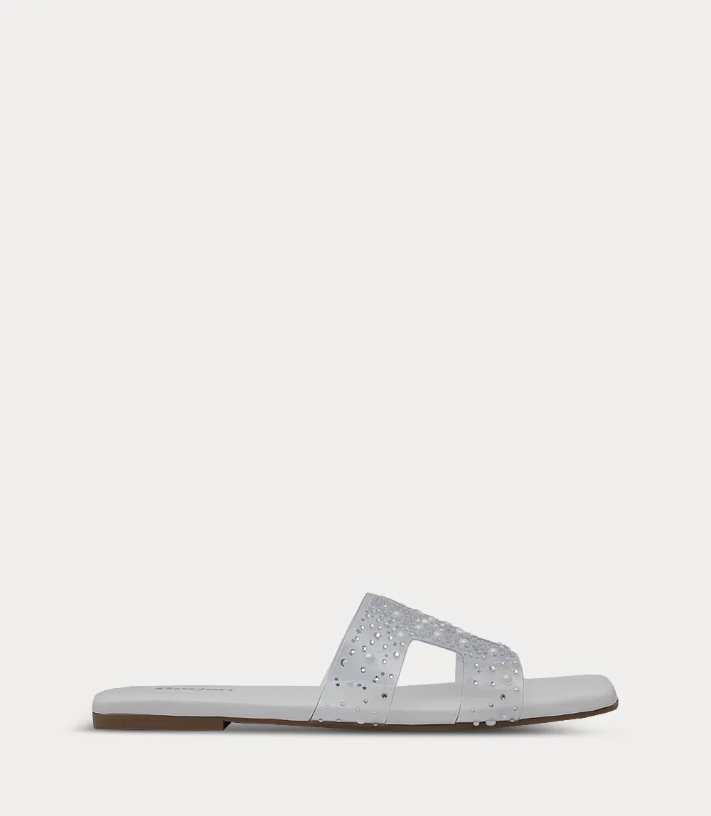 BW10443-WHITE-Women Slipper