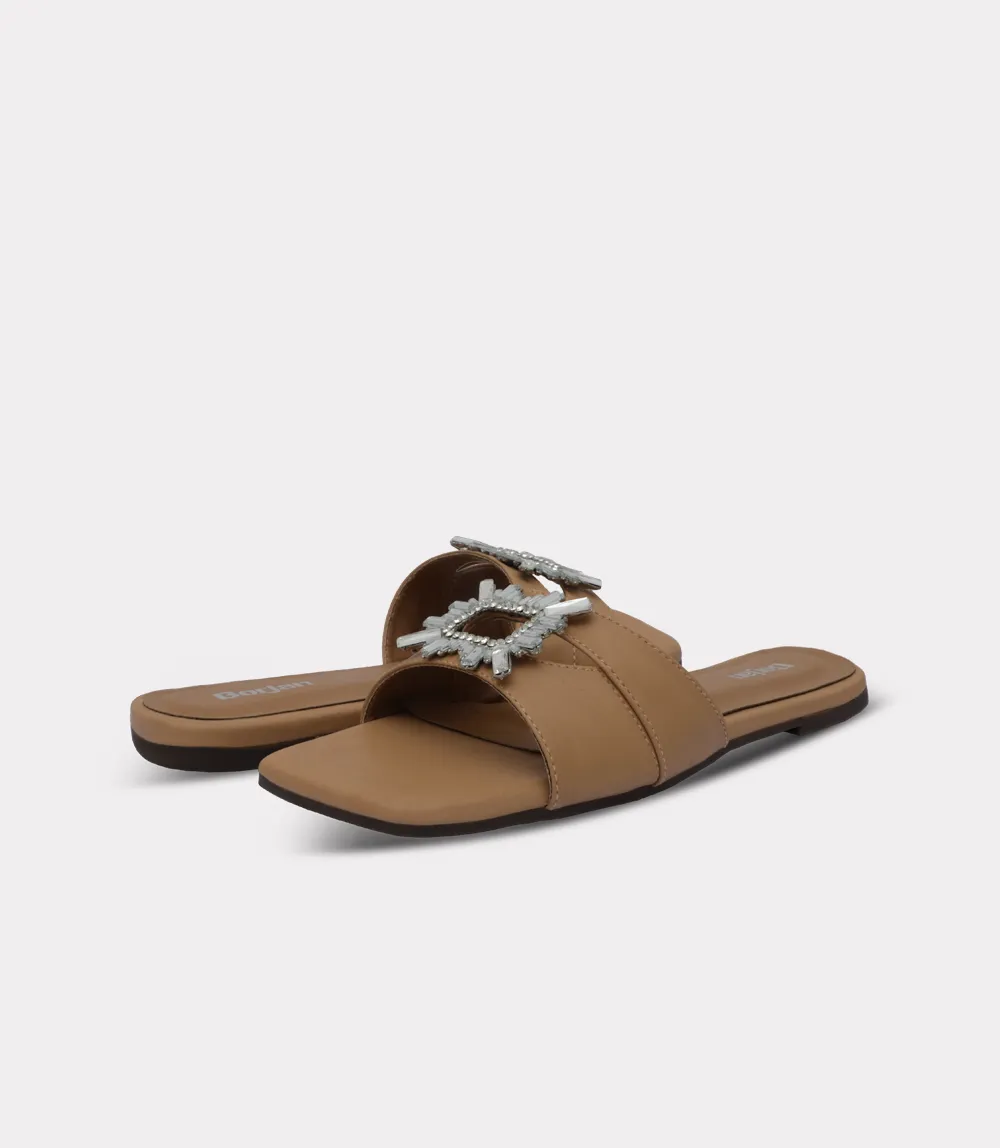 BW10479-KHAKI-Women Slipper