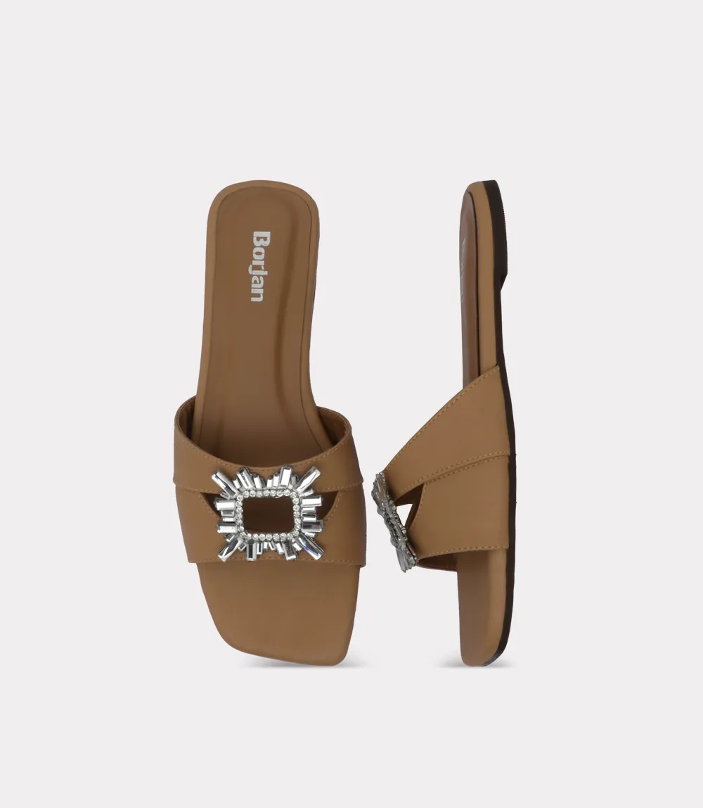 BW10479-KHAKI-Women Slipper