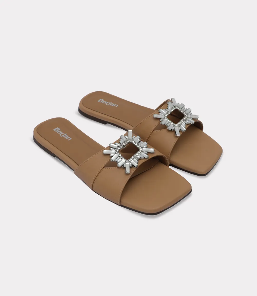 BW10479-KHAKI-Women Slipper