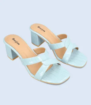 BW9840-LIGHT BLUE-Women Slipper Heel