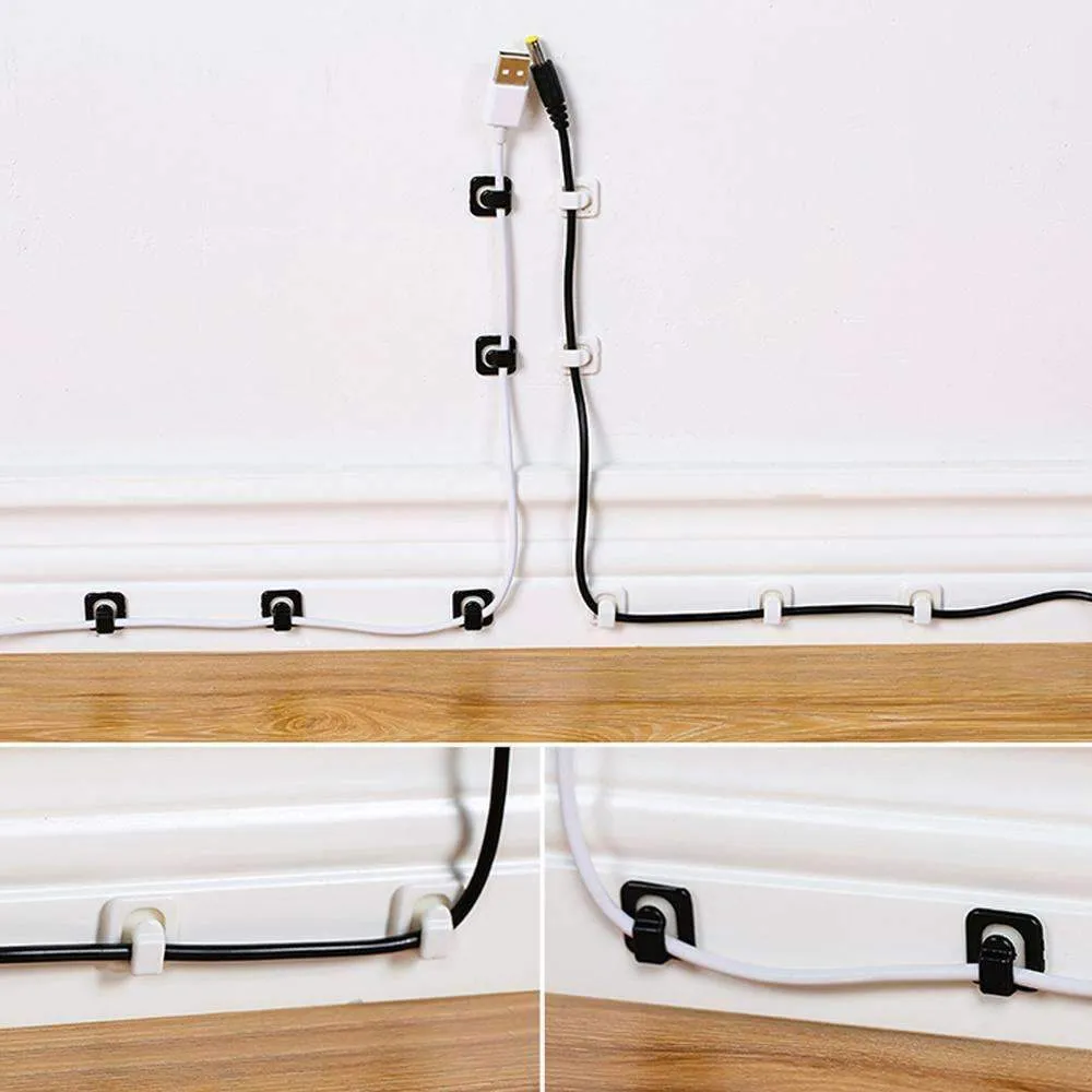 Cable Cord Wire Line Organizer - Plastic Clips Ties Fixer Fastener Holder