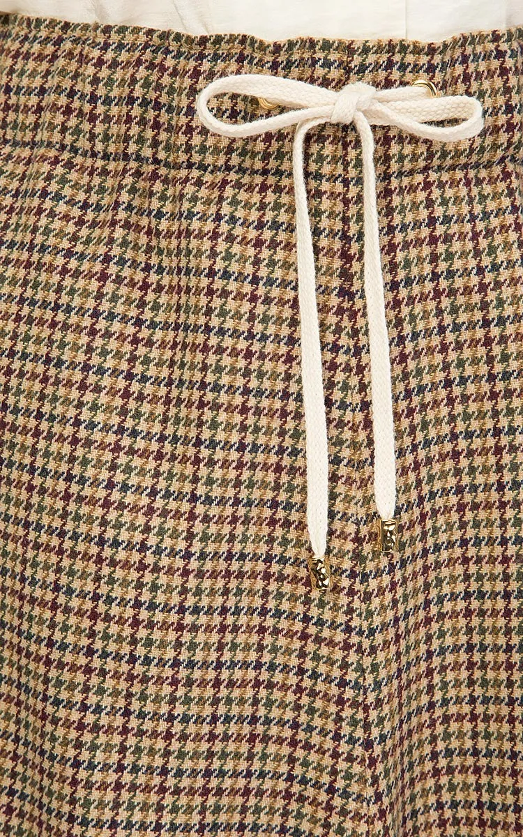 Checked Skirt with Wedges