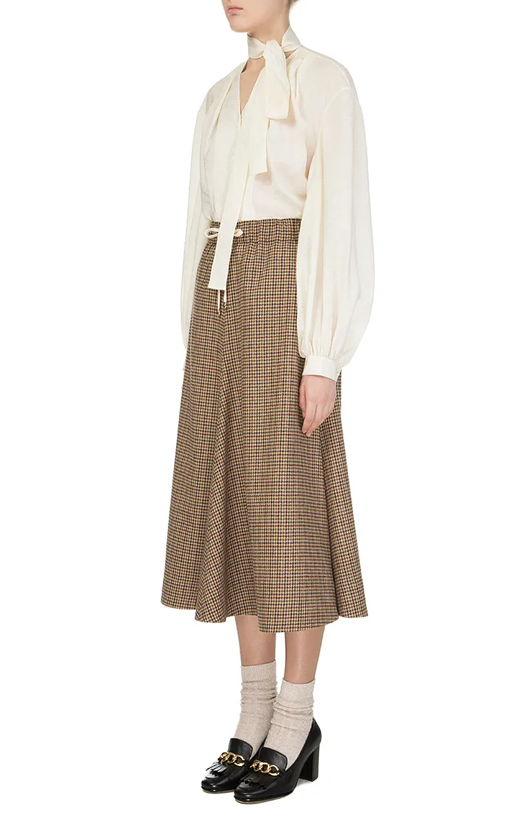 Checked Skirt with Wedges