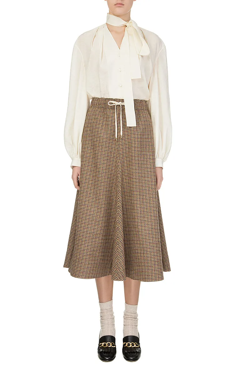 Checked Skirt with Wedges
