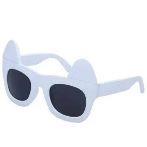 Chic Cat Ear Shape Embellished Sunglasses For Women - White