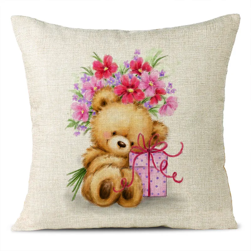 Christmas Themed Linen Pillowcase