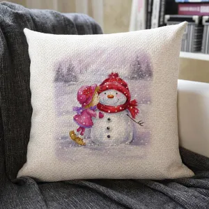 Christmas Themed Linen Pillowcase