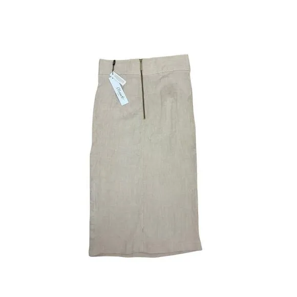 Closet London Skirt Womens Size 4 Cream Ribbed Bodycon Minimalist Pencil NWT