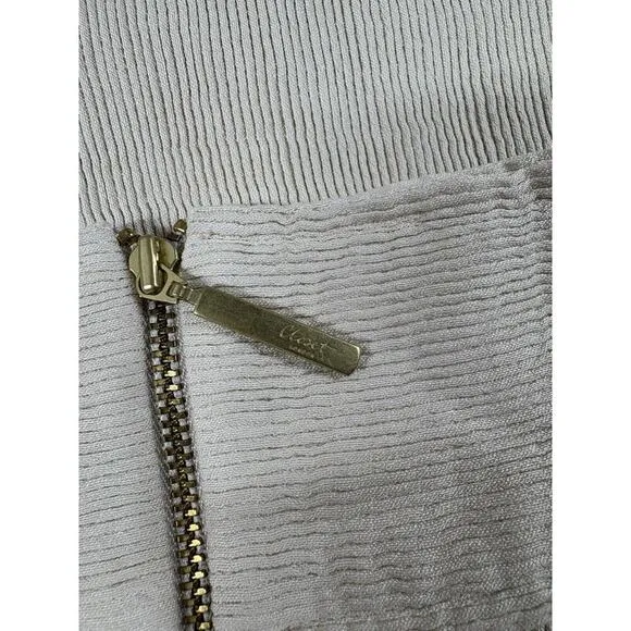 Closet London Skirt Womens Size 4 Cream Ribbed Bodycon Minimalist Pencil NWT